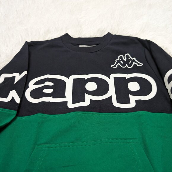 Kappa Unisex Crew Neck Green Pullover Loopknit with logo Sweatshirt for 7Yr NWOT - Picture 5 of 7